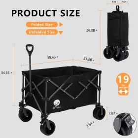 210l Lutule 030187918701 Outdoor Trolley Collapsible Folding Wagon Heavy Duty Utility Beach Wago #2