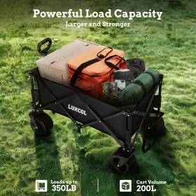 Luxcol 764949472624 Collapsible Folding Wagon Heavy Duty Utility Beach Cart For San #2