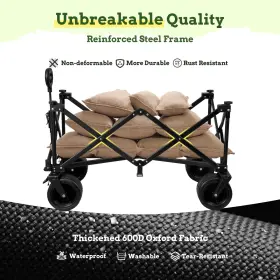 Luxcol 764949472624 Collapsible Folding Wagon Heavy Duty Utility Beach Cart For San #3
