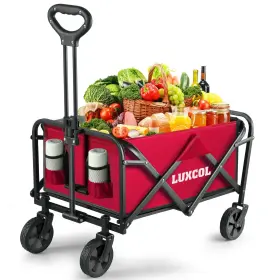Luxcol 764949473041 Collapsible Folding Outdoor Utility Wagon Beach Cart With All Te