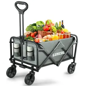 Luxcol 764949473058 Collapsible Folding Outdoor Utility Wagon Beach Cart With All Terrain W