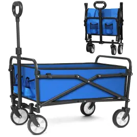 Luxcol 764949473164 Wagon Cart Foldable Collapsible Folding With All-terrain Wheels And Adju