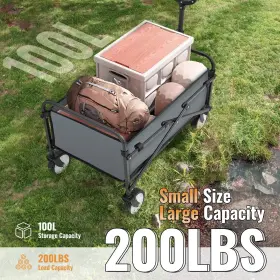 Luxcol 764949473171 Wagon Cart Foldable Collapsible Folding With All-terrain Wheels #2