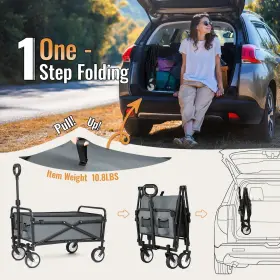 Luxcol 764949473171 Wagon Cart Foldable Collapsible Folding With All-terrain Wheels #3