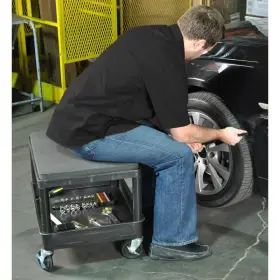 Luxor 313044933983 Ms 24 Inch W X 18 D 20 H Mobile Mechanics Seat Utility Cart In Black