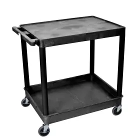 Luxor 744759350954 Tc 24 Inch W X 32 D Large Flat Top And Tub Bottom Shelf Utility Cart Black #2