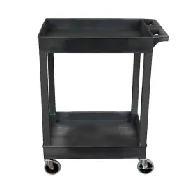 Luxor 847210049951 Plastic Utility Tub Cart Two Shelf 24 Inch Sec11-b