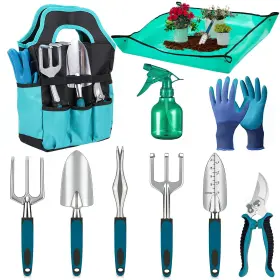 Lxdhsrta Lxd888 10-piece Aluminum Garden Tool Set With Tote Bag - Ergonomic And Rust-proof