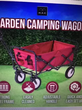 Mac-wtc-109-red Mac Sports Wagon Cart Red Collapsible Folding Outdoor Utility Garden Camping