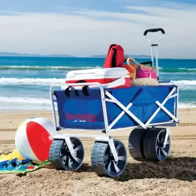 Mac-wtcb-100-blue-u-a Mac Sports Folding Heavy Duty All Terrain Beach Utility Wagon Cart Open Box #2