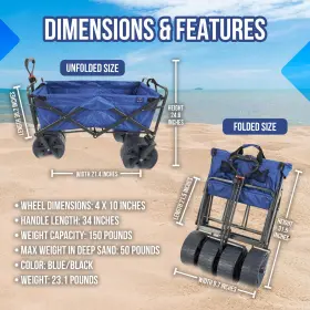 Mac-wtcb-121-blue-table-u-b Mac Sports Heavy Duty All Terrain Beach Utility Wagon Blue/black Used #3