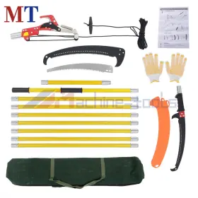 Mt5422460 Machine-tools 30 Feet Manual Pole Saw For Tree Trimming With Sharp Steel Blade And Scissors