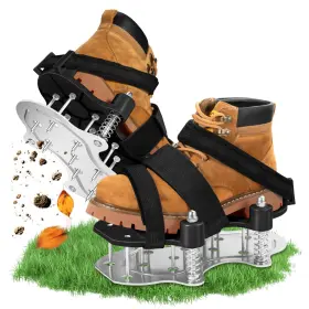 Shoes01 Magtsmei Lawn Aerator Shoes For Grass.metal Bottom Double Layer Soil Yard