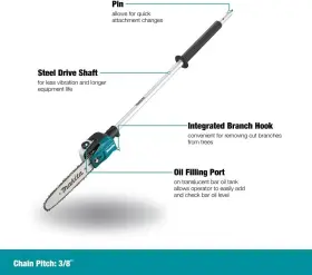 Ey402mp Makita 10 Inch Pole Chain Saw Couple Shaft Attachment Used No Packaging #2