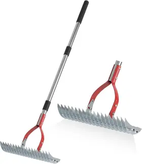 Manxrkui 313028358313 Thatch Rake 15-inch Lawn Dethatcher Metal For