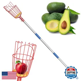 B0dcvnxynl Manxrkui 10ft Extendable Fruit Picker Tool With Basket For Apple Mango Orange