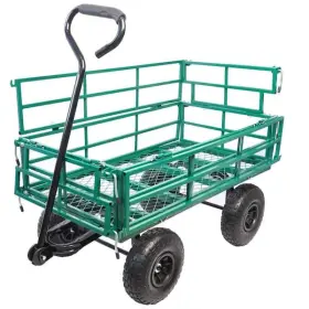 Maocao Hoom 717164802103 16 Cu. Ft. Green Metal Wagon Garden Cart