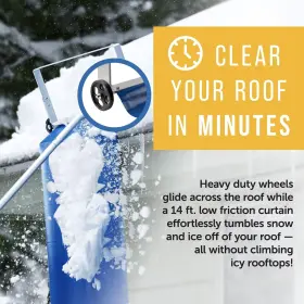 Maplefield 810088272516 30ft Adjustable Roof Snow Rake With Curtain - Great For Clearing Sn #3