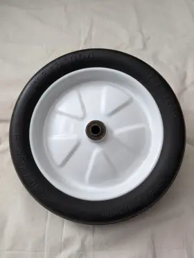 Marathon 813117000814 3.50/2.50-8 Inch Flat Free Tire On Wheel 3 Hub 5/8 Bearings Wheelbarrow #2