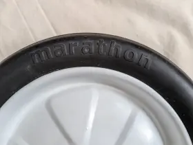 Marathon 813117000814 3.50/2.50-8 Inch Flat Free Tire On Wheel 3 Hub 5/8 Bearings Wheelbarrow #3