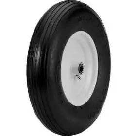 00065 Marathon Industries 4.80/4.00-8 Flat Free Cart Tire - Ribbed Tread 3 Inch Centered