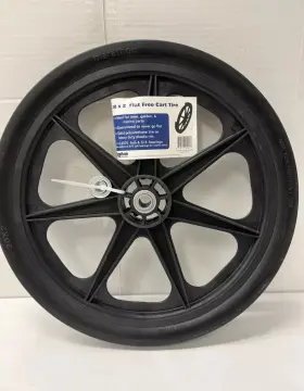 92001 Marathon Industries 20x2 Flat Free Cart Tire Ribbed Tread - 2.4 Inch Centered Hub 3/4