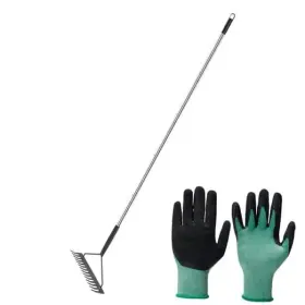 Marchinggreen 721912599337 Sturdy Garden Rakes For Leaves Metal Rake Heavy Duty Tool Quick Clean Up