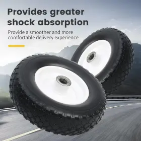 Maxxhaul 812351035026 12 Inch Flat-free Solid Polyurethane Tire - 2pcs