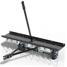 Mayim6ltmp 840332334561 40 Inch Dethatcher Tow Behind Lawn Rake Sweeper Black