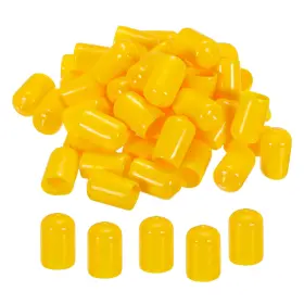 230509 Meccanixity 100pcs 1/2 Inch 12mm Rubber End Caps Cover Pvc Yellow