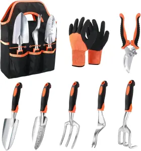 Mecheer 445017815880 Garden Tools Set 8 Piece Gardening With Non Slip Ergonomic Handle He