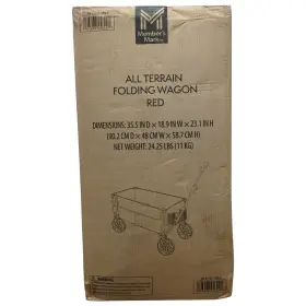 Tr-21727-1ps-4 Members Mark All-terrain Collapsible Folding Wagon Red