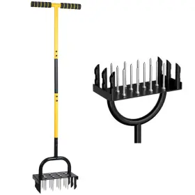 Mempa 797505908695 Lawn Aerator Spike 2-in-1 Core Tool 43 Inch Manual Soil Aer