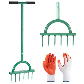 Aerator-1 Meoligr Lawn Aerator Spikes Aerating Tool Manual Yard Tools With T-handle W