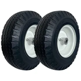 Puw3506-2 Merryyard 2-pack 4.10/3.50-6 Flat Free Tire With Rim 13 Hand Truck Utility Universal Wheel