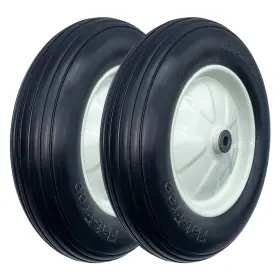 Puw4008-2w Merryyard 2pack Of 4.80/4.00-8 Flat Free Tire On Wheel16universal Solid Wheelbarrow Tire3c