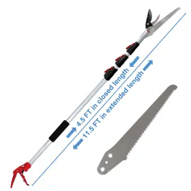 Mesoga 658709964033 Tree Pruner Extendable 4.5-11.5 Ft Trimmer Telescoping With 4 Section