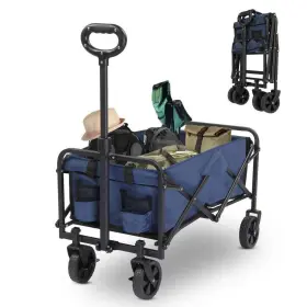 120l Mezhi 786534448265 Collapsible Foldable Wagon 220lbs Weight And Large Capacity Heavy Duty
