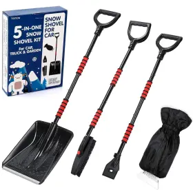 Mibor 822360960622 Snow Shovel Kit Removal Tools - 5 In 1 Foldable Car Brush