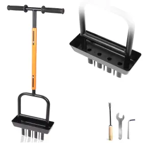 Caa0001 Miczg Aerator Lawn Tool Coring Garden With Soil Core Storage Tray