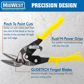 Midwest Snips 799360107640 Aviation Snip - Straight Cut Offset Tin #3