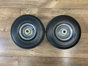 3337rw Milwaukee 10 Inch In Universal Flat Free Tire Wheel With Bearing 5/8 400lb Set Of 2 #3
