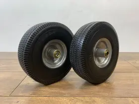 3337rw Milwaukee 10 Inch In Universal Flat Free Tire Wheel With Bearing 5/8 400lb Set Of 2