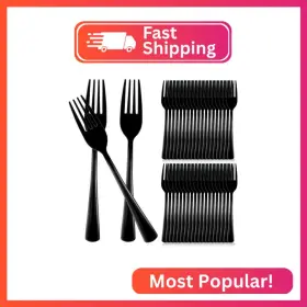 Tc-minatee-0898 Minatee 50 Pcs Plastic Forks Disposable Cutlery Heavy Duty Dinnerware Si