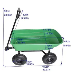 Gcych10y1201 Miscool Garden Carts Ami 2.5-cu-ft 220 Lbs Plastic Dump Truck Green Steel Frame #3
