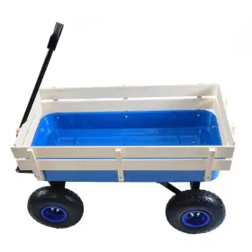 Ychd10wg0235-n Miscool Garden Carts 24.8 Inch Wood Steel Frame Wagon Heavy-duty Push Nylon Blue