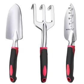 Misopily 313027660660 Garden Tool Set 3 Pieces Aluminum Heavy Gardening Kit With Hand Shovel Transplan