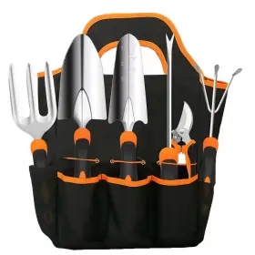 Misopily 313114428432 7-piece Garden Tool Set Stainless Steel Heavy Duty With Non-slip Grip Outdoor To