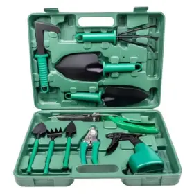 Misopily 711181712261 10-piece Garden Tool Set Hand Gardening Tools Kit Green Non-slip Handles With Gr