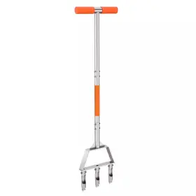 Misopily 726084745278 Metal Lawn Aerator Tool With 3 Hollow Tines Manual Core Aeration For Health